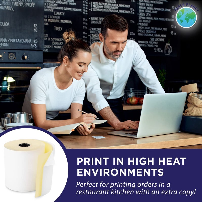 PaperPlanet Kitchen Printer Paper for Clover Kitchen Receipt Printer Star SP700 Ink Printer) by Paper Planet | 2-Ply Carbonless Paper | 18 Rolls with 1 Ribbon - Image 5